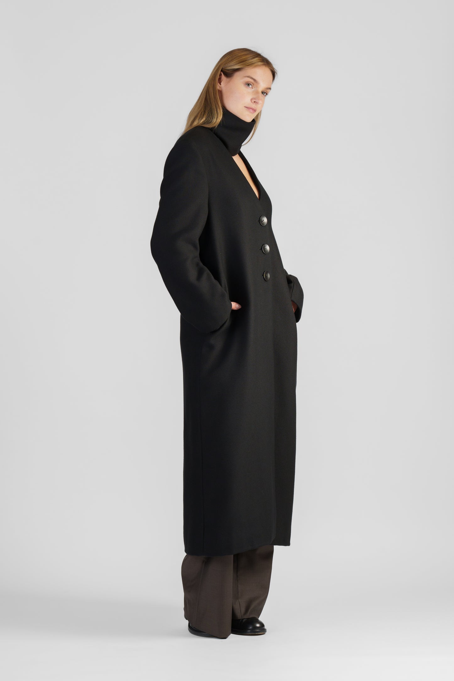 Scarf-collar coat